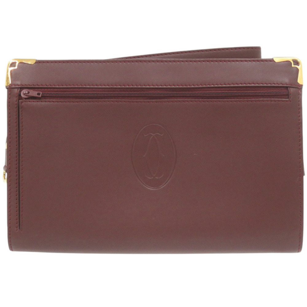 Cartier Must Leather Bordeaux Clutch Bag 0769CARTIER